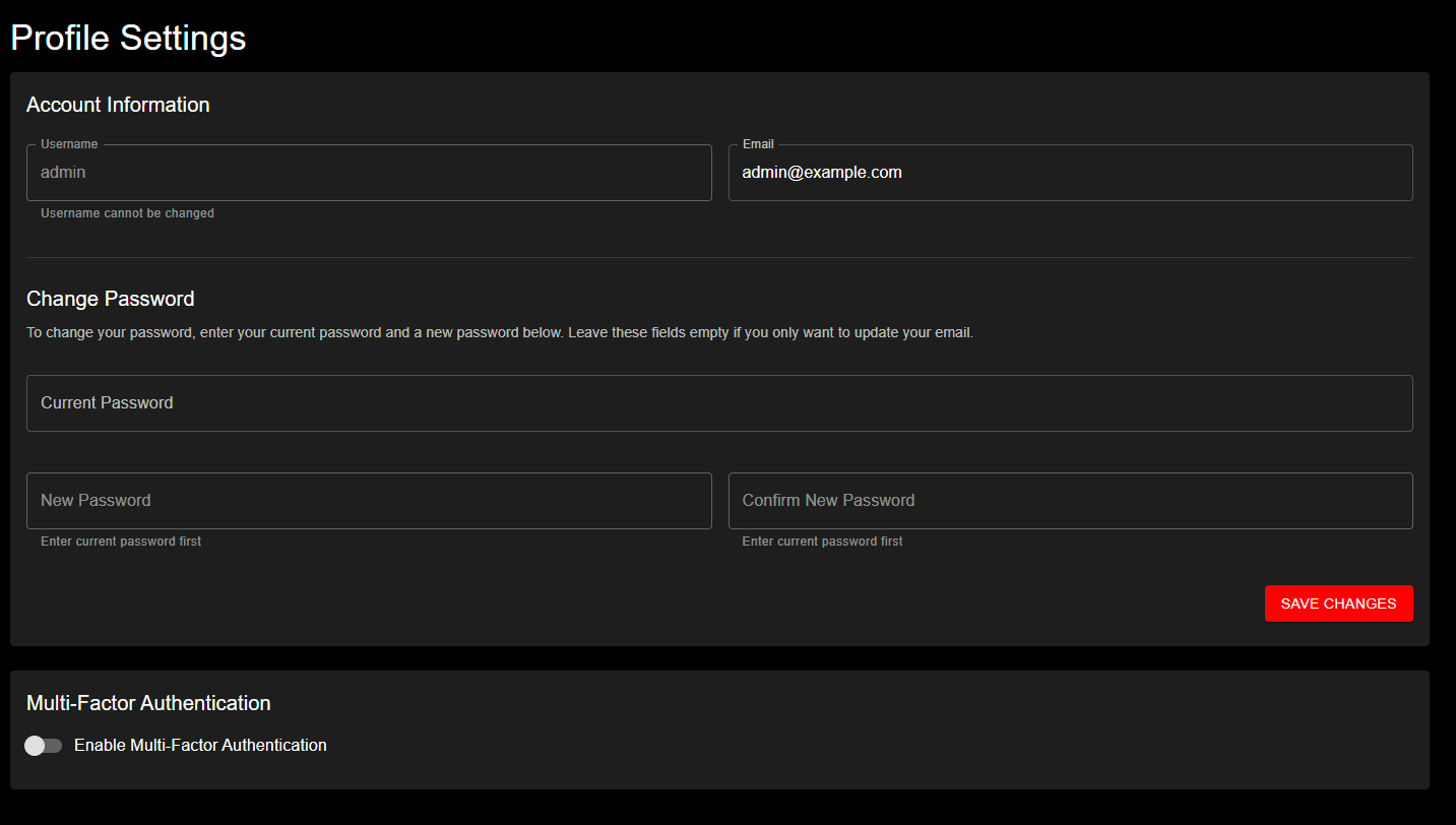 Profile Settings